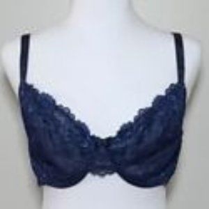 Apt 9 Unlined Lace Underwire Bra 38D in Navy Blue